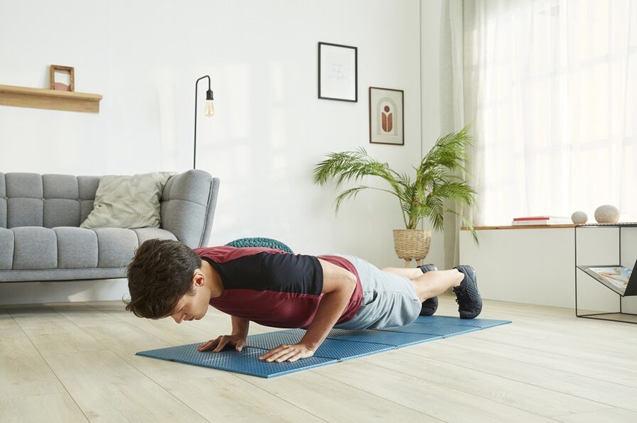 Stay on the plank to work your press and back muscles