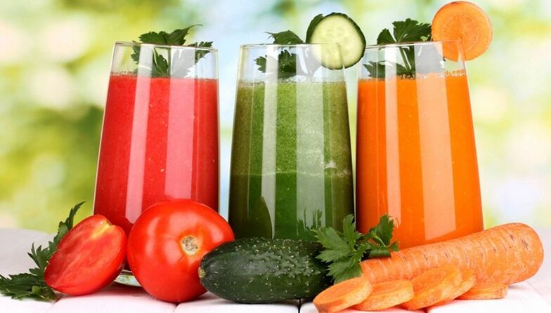 Low calorie vegetable juices on the diet menu to drink
